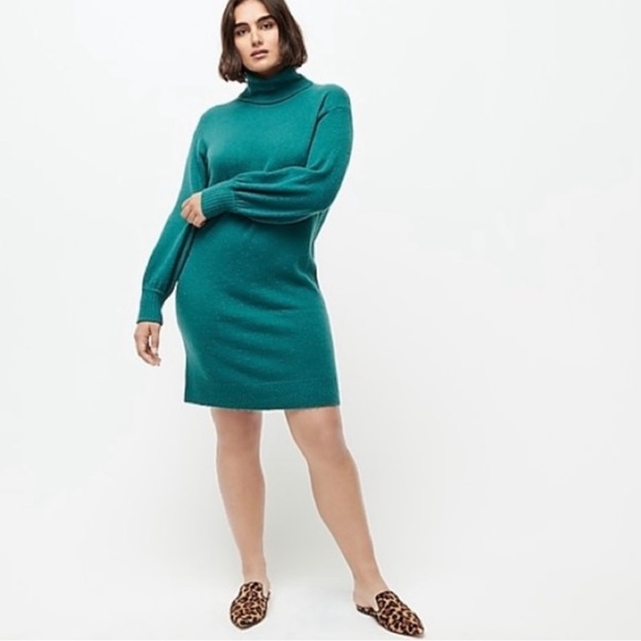 J. Crew Dresses & Skirts - Teal Green Turtleneck Sweater Dress